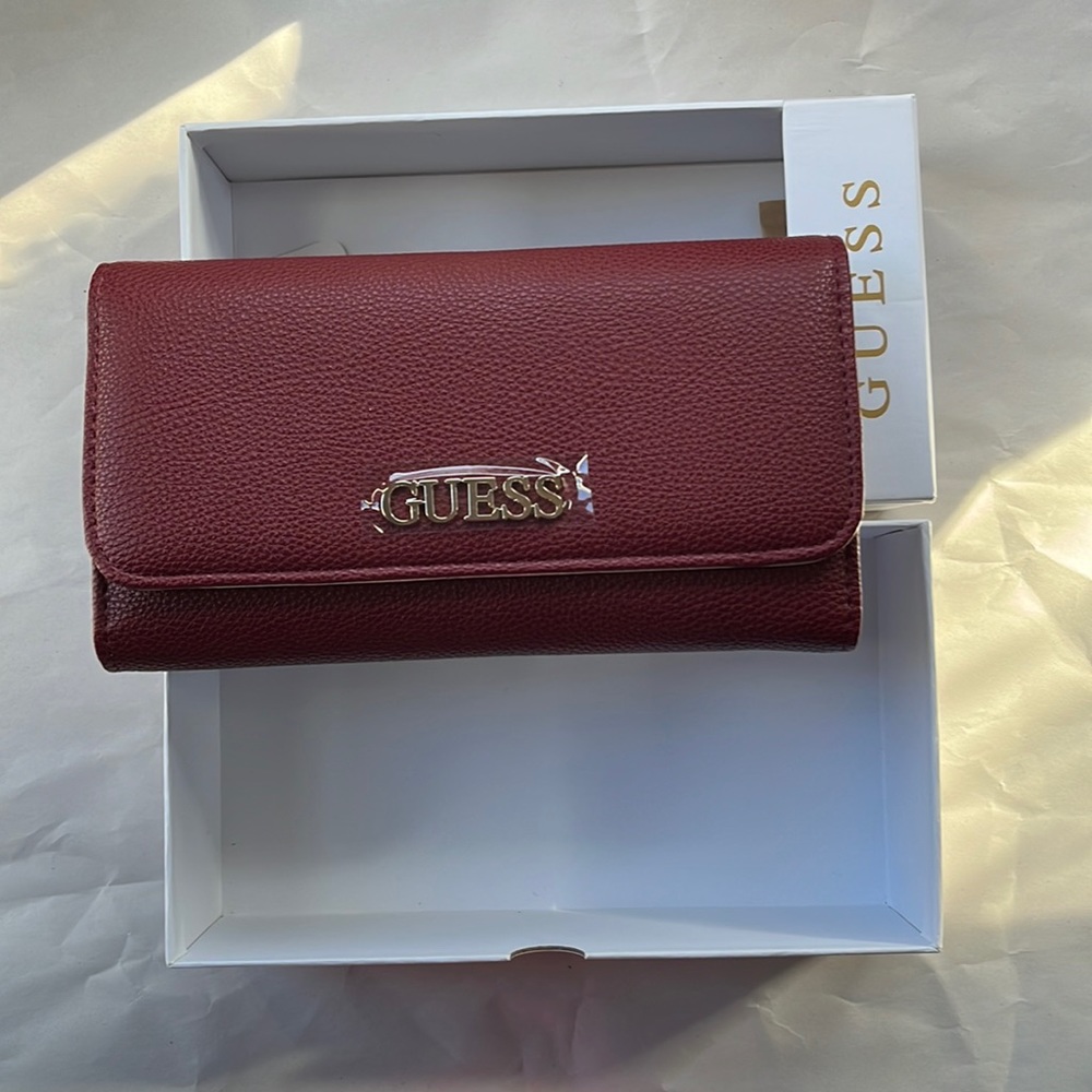 NWT Burgundy Red Guess Wallet
